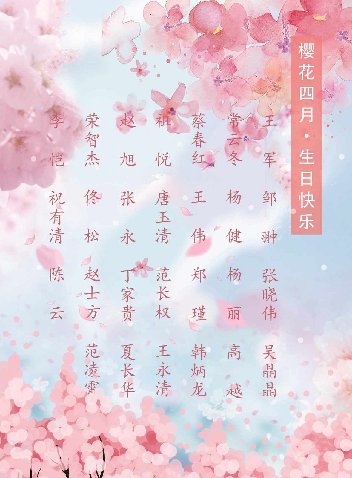 【生日祝?！抗ё?4月生日的員工生日快樂！